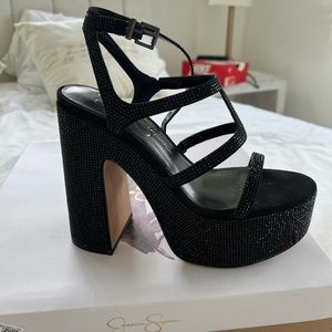 Jessica Simpson black platform sandals